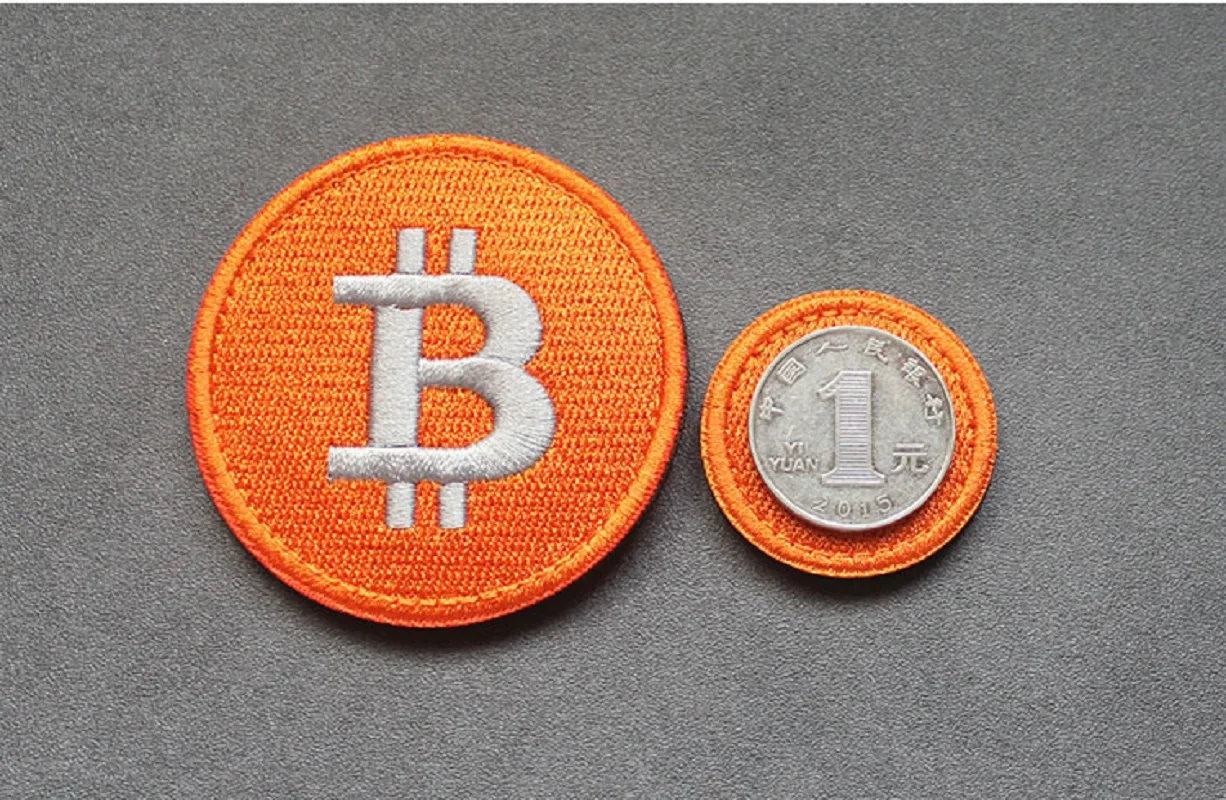 Round Trumpet 3D Embroidery Patch Bitcoins Modeling Morale Chapter DIY Sewing Stick BackPACK Hook and Loop Outdoor Bag Patch