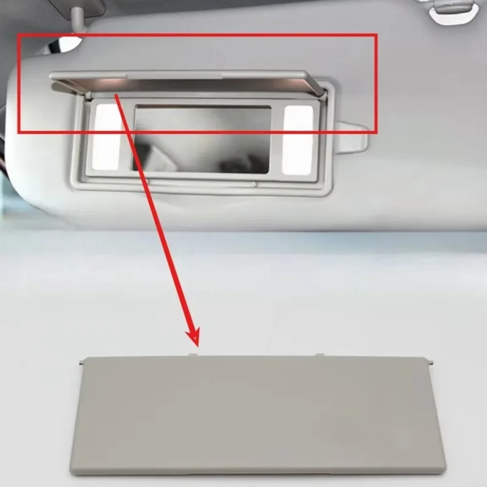 

Grey For Renault Kadjar Koleos Sun Visor Makeup Mirror Cover Flip Shade Blind Sunshield With Lamp Cover