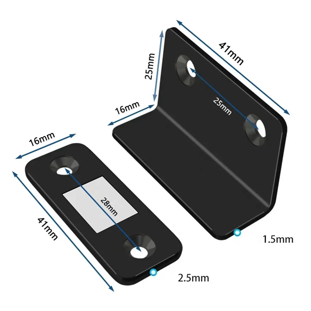 Capas magnéticas do armário com parafuso, forte ímã porta pára, porta invisível mais perto, ferramenta de hardware móveis, armário e armário