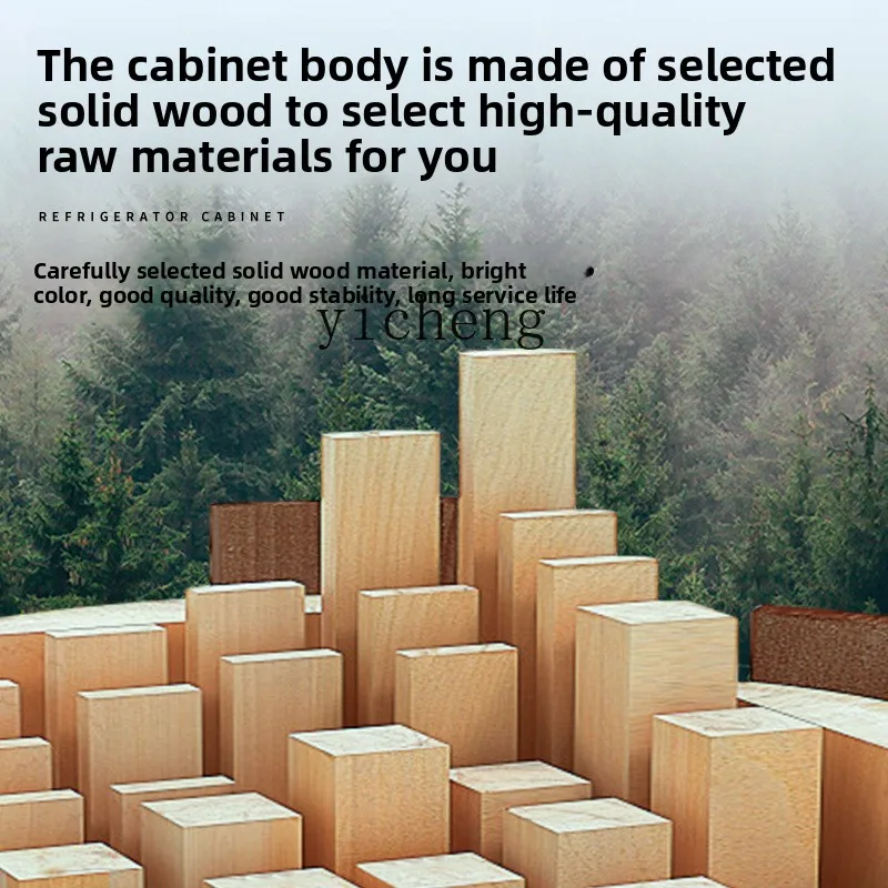 LX Esszimmer-Seitenschrank aus massivem Holz, moderner, einfacher Wohnzimmer-Kühlschrank, integrierter Teeschrank mit Aufbewahrung