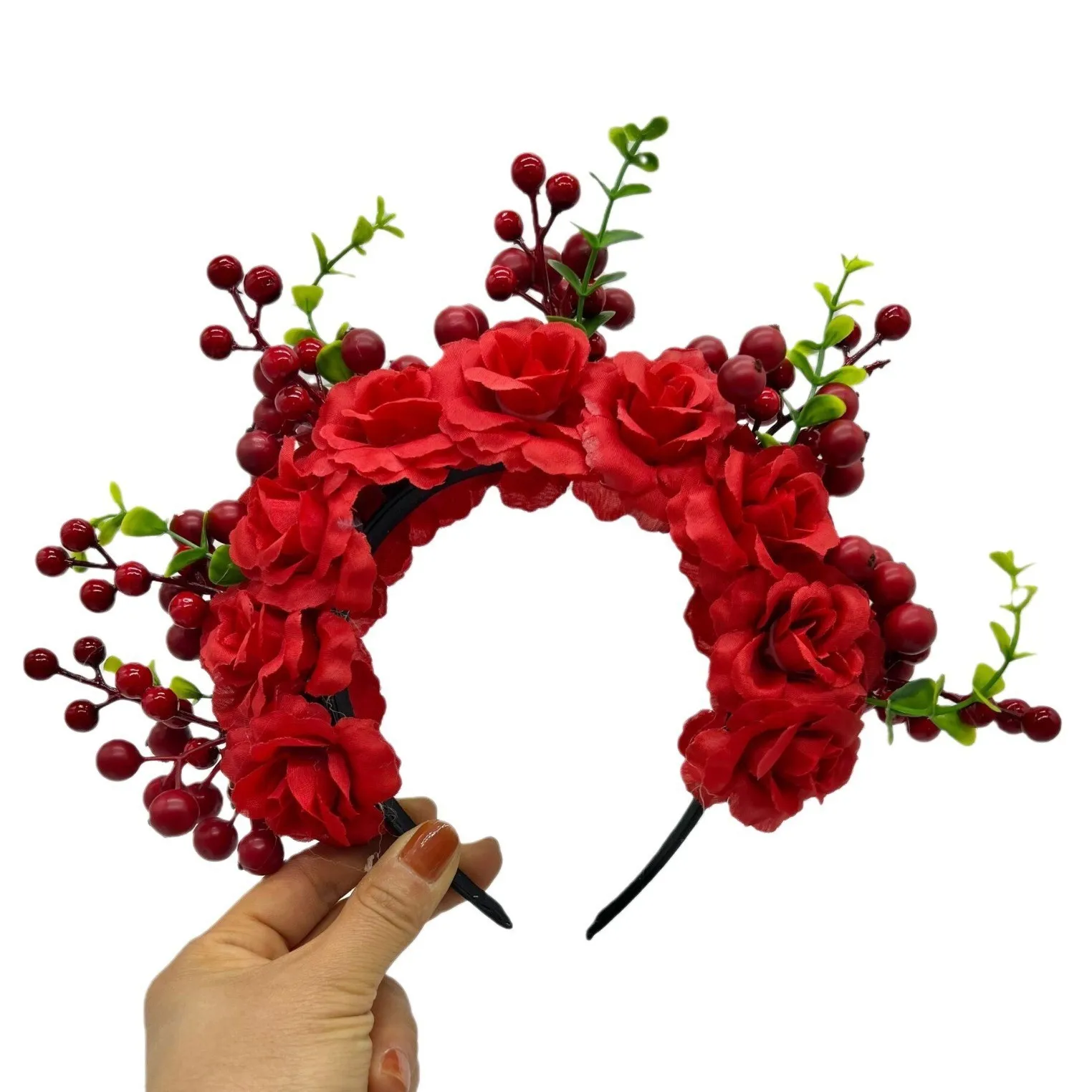 

Flower Crown Hairband Rose Flower Headband for Women's Wedding Party Festival Decoration Hair Styling Accessory