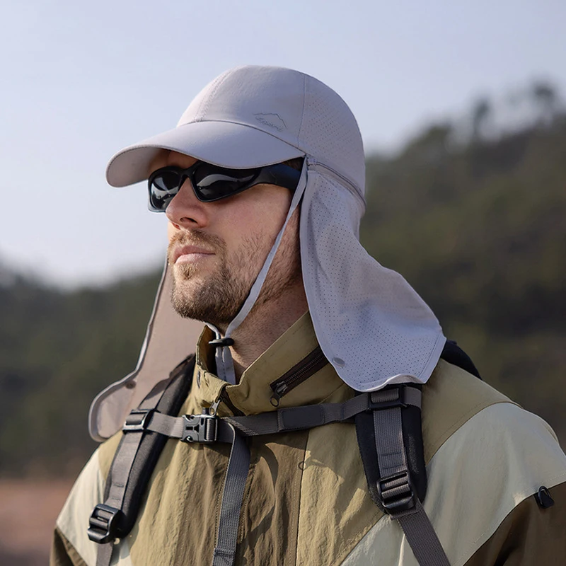 Outdoor Quick Drying Waterproof Bucket Hat For Men Detachable Baseball Cap Summer Anti UV Sun Hat With Neck Flap Male Hiking Hat