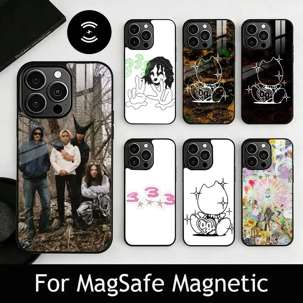 B-Bladee DG 3-3-3 Phone Case For iPhone17,16,15,14,13,12,11 Plus,Pro Magnetic with Magsafe Wireless Charging