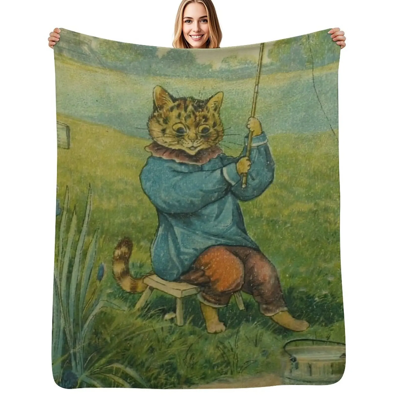 

cat paintings by louis wain Throw Blanket Stuffeds cosplay anime Cute Blanket