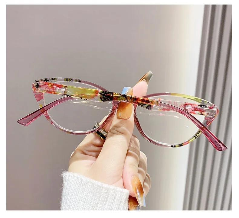 1,0 2,0 3,0 4,0 Cat Eye Trendige Lesebrille Blumenstil Anti-Blaulicht-Brille Modischer Stil – Detail 10