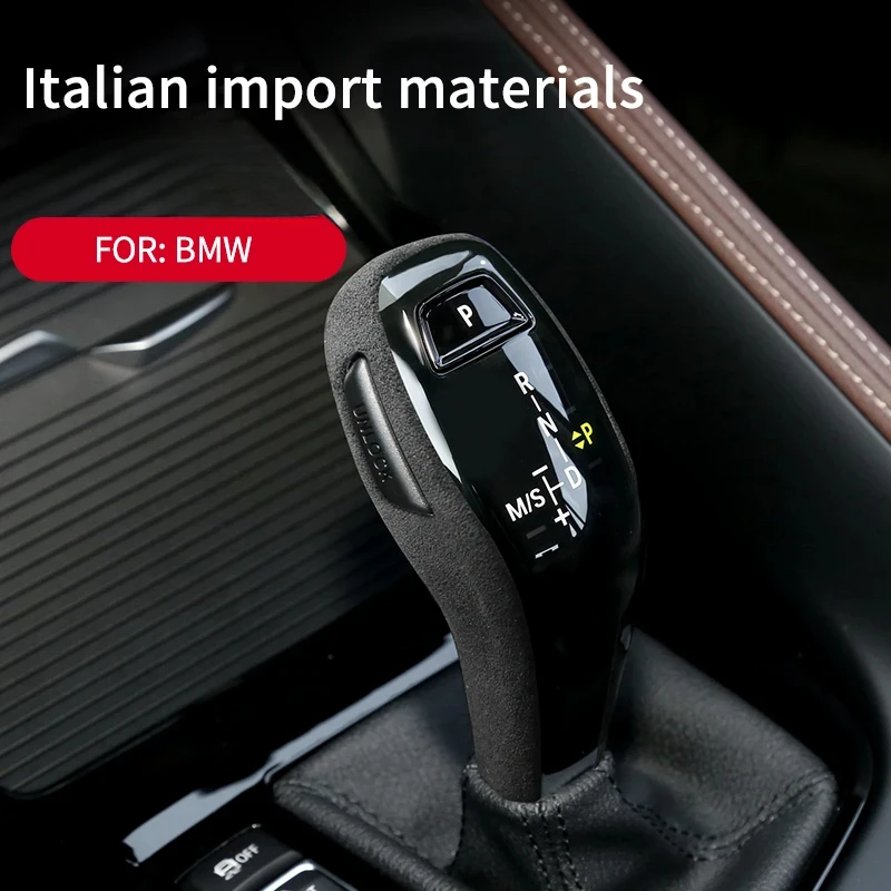For BMW X1 F48 X2 F39 1series 2series Car Center Console Gear Shift Head Knob Cover Trim Suede Part Refit Accessories