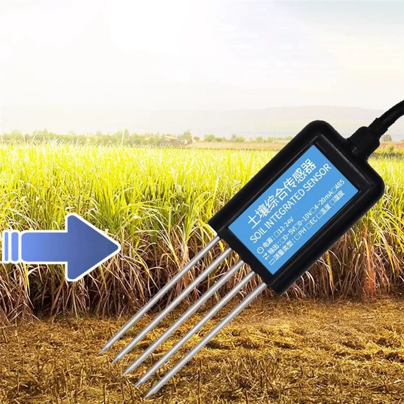 A16R-7 In 1 RS485 Soil Temperature Humidity Sensor PH Conductivity Nutrient Salt Nitrogen Phosphorus Potassium Transmitter