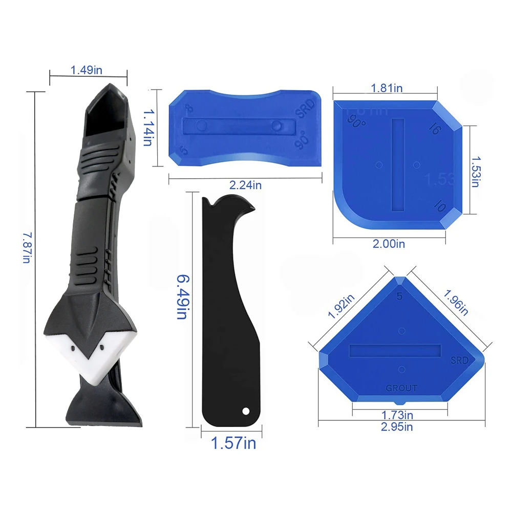 Imagem -02 - Silicone Caulking Tool e Glass Glue Angle Scraper Calafetagem Remoção Tool Kit em 1