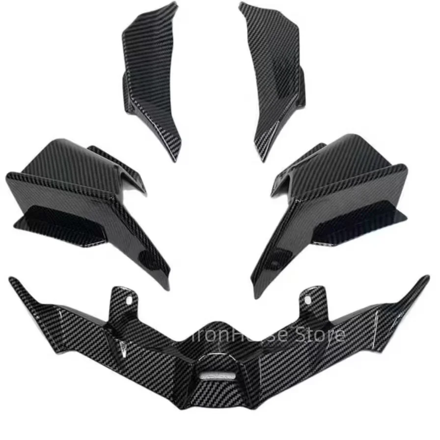 Spoiler Model Paruh untuk Honda ADV160, Penutup Alis Lampu Depan, Spoiler Samping, Aksesoris Modifikasi Motor Pola Serat Karbon