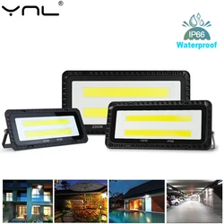 LED Flood Lights AC 220V 200W 100W 50W IP66 Waterproof Outdoor Garden Wall Lighting Projector Landscape Spotlight COB Floodlight