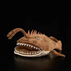 Cute Anglerfish Monkfish High Fidelity Plushie Lophius Americanus Plush Toys Lifelike Sea Animals Simulation Doll Toy Gifts Kids