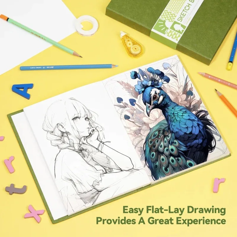 العودة إلى المدرسة كراسة الرسم الصلبة السميكة لطلاب الفن، كراسة الرسم لطلاب المدارس الابتدائية، الرسم مرسومة باليد