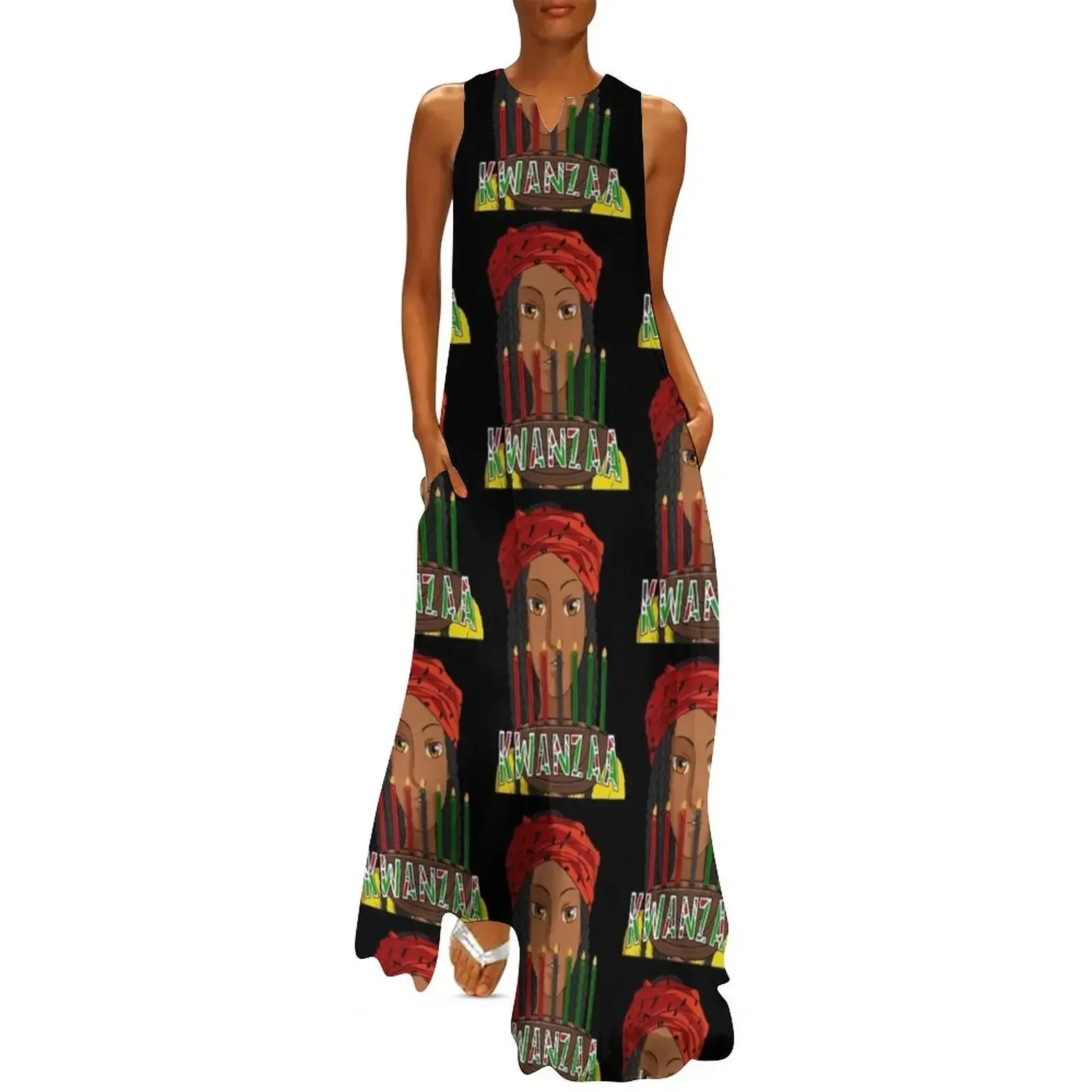 

Kwanzaa Kinara Candles Long Dress luxury evening dresses 2025 Dress