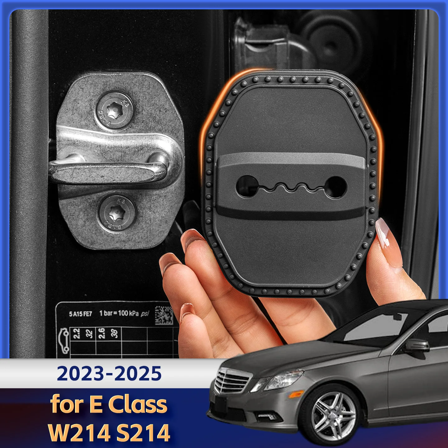 2/4 Uds cubierta de silicona para cerradura de puerta de coche funda protectora decorativa para mercedes-benz Clase E W214 S214 2023 2024 2025