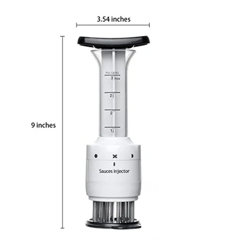 2 em 1 amaciador de carne profissional com agulha de aço inoxidável, para churrasco, carne, bife, carne, molho