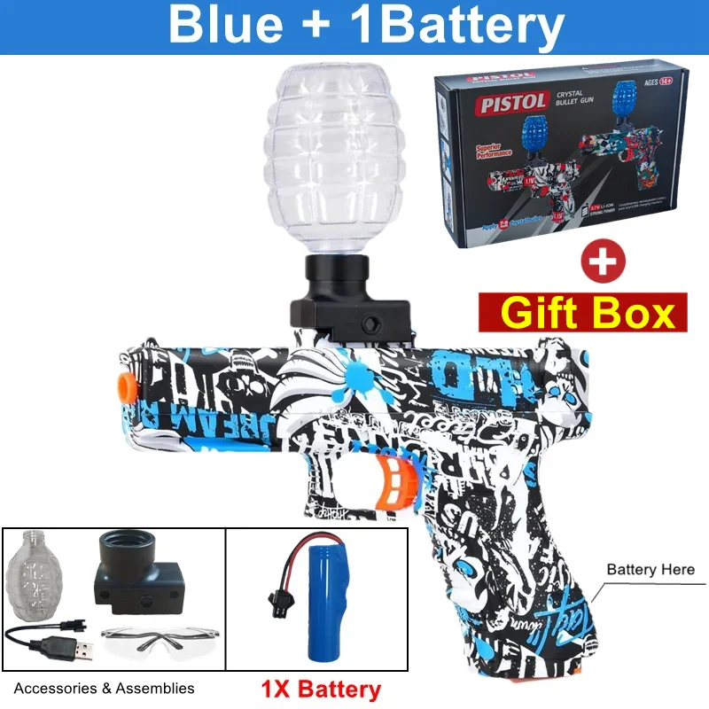 Elektrische Burst Splatter Blaster Speelgoedpistool Gel Blaster Buitenschietspellen Cadeau voor jongens, kinderen en volwassenen (kogels niet inbegrepen)