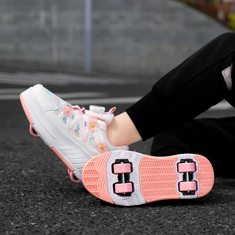 Picture 6: 2026 Roller Skate Shoes Ultra-Light Children's Girls Sneakers With Four Wheels Sport Outdoor Walking Running Sneakers Kids Gifts