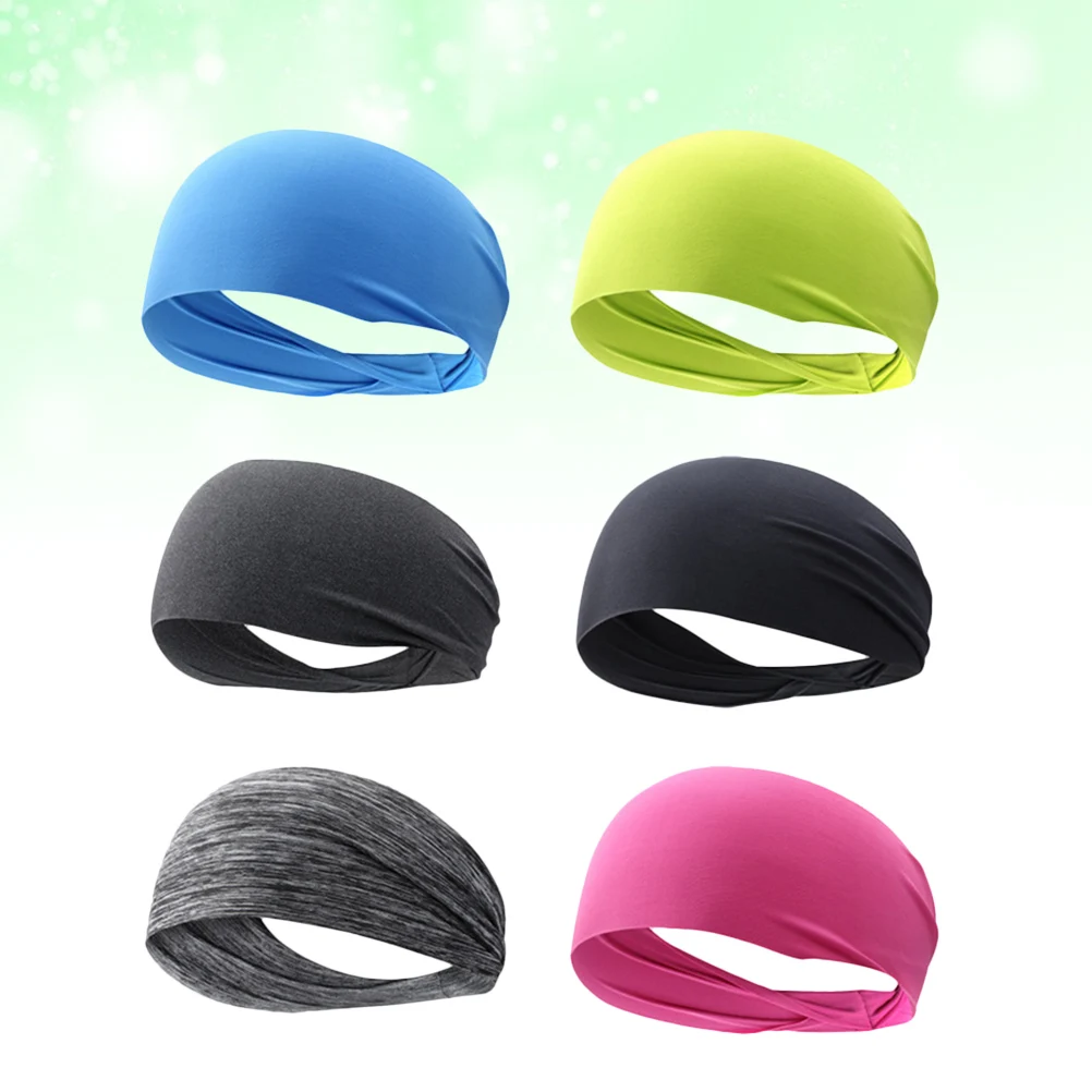 

6 Pcs Quick-drying Headband Elastic Hairband Running Sports Bands Headwear Headbands for European American
