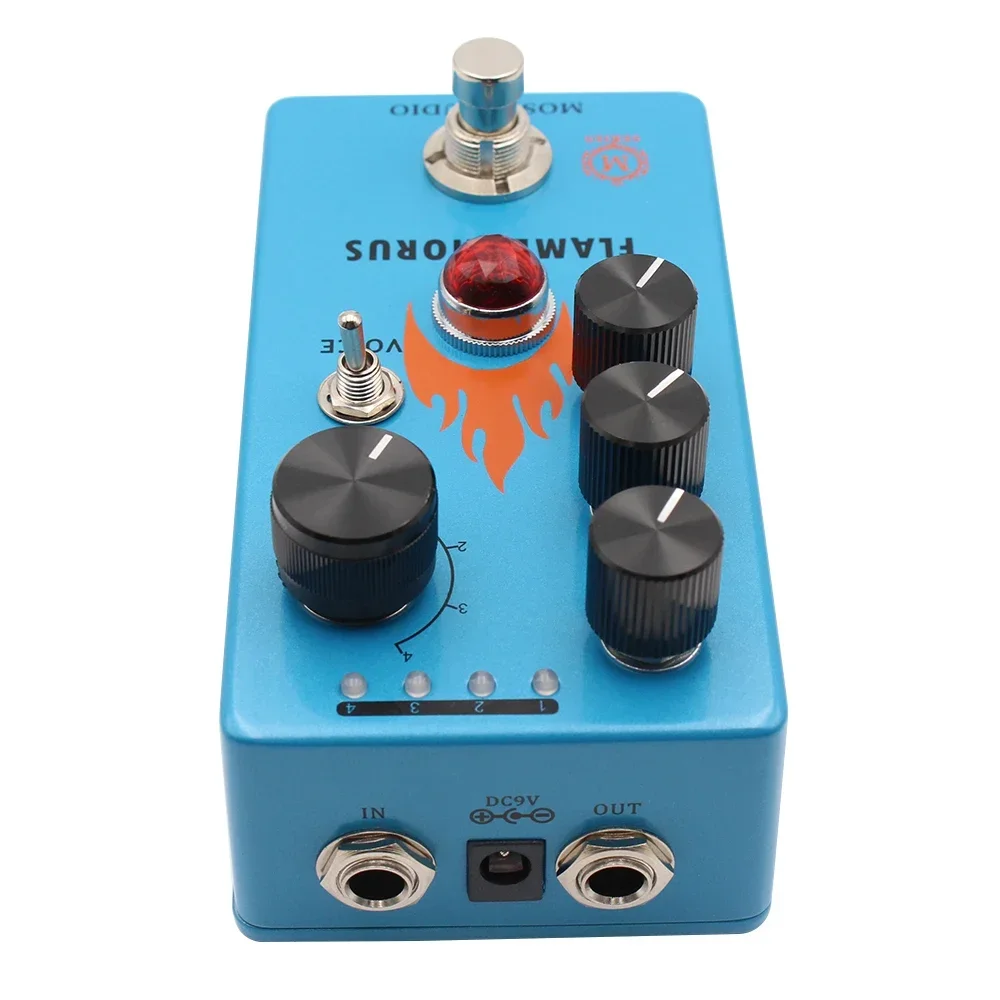 Mosky Flame Chorus Guitar Pedal with Speed/Depth/Blend/Voice Button,4 Modes Chorus Effect Pedal for Electric Guitar