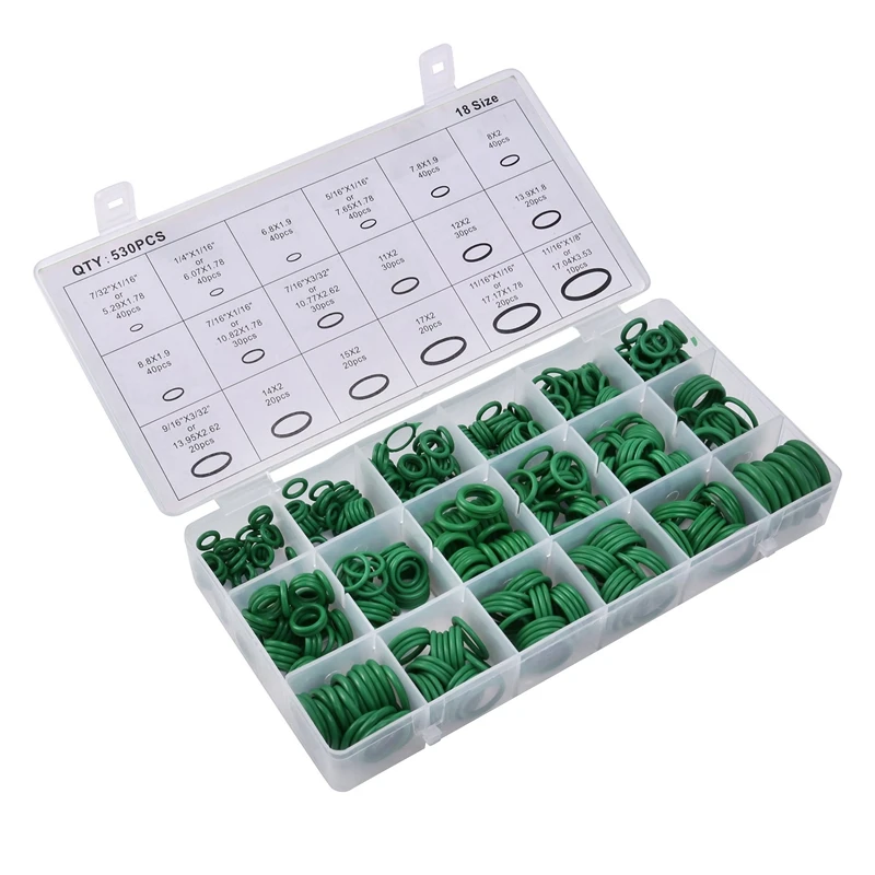 1590Pcs Car R134A Car O-Ring Repair Automotive Air Conditioning Repair Rubber Sealant Box Set