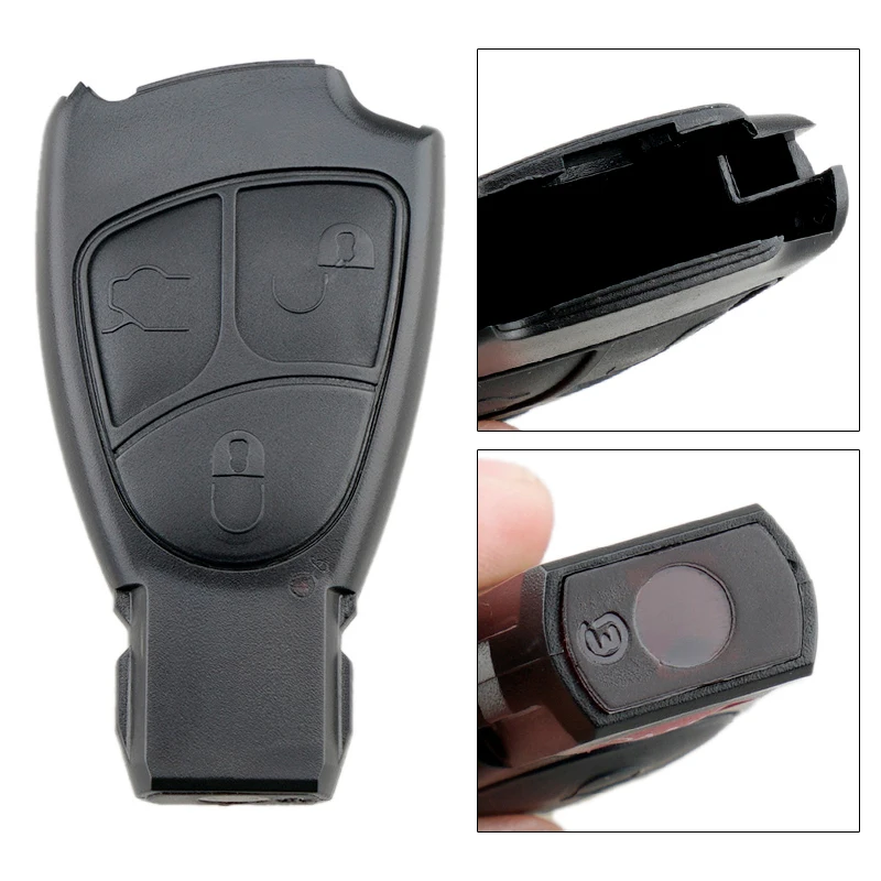 Carcasa inteligente para llave de coche de 3 botones, funda de repuesto para mando a distancia de coche compatible con Mercedes Benz W168 W202 W203