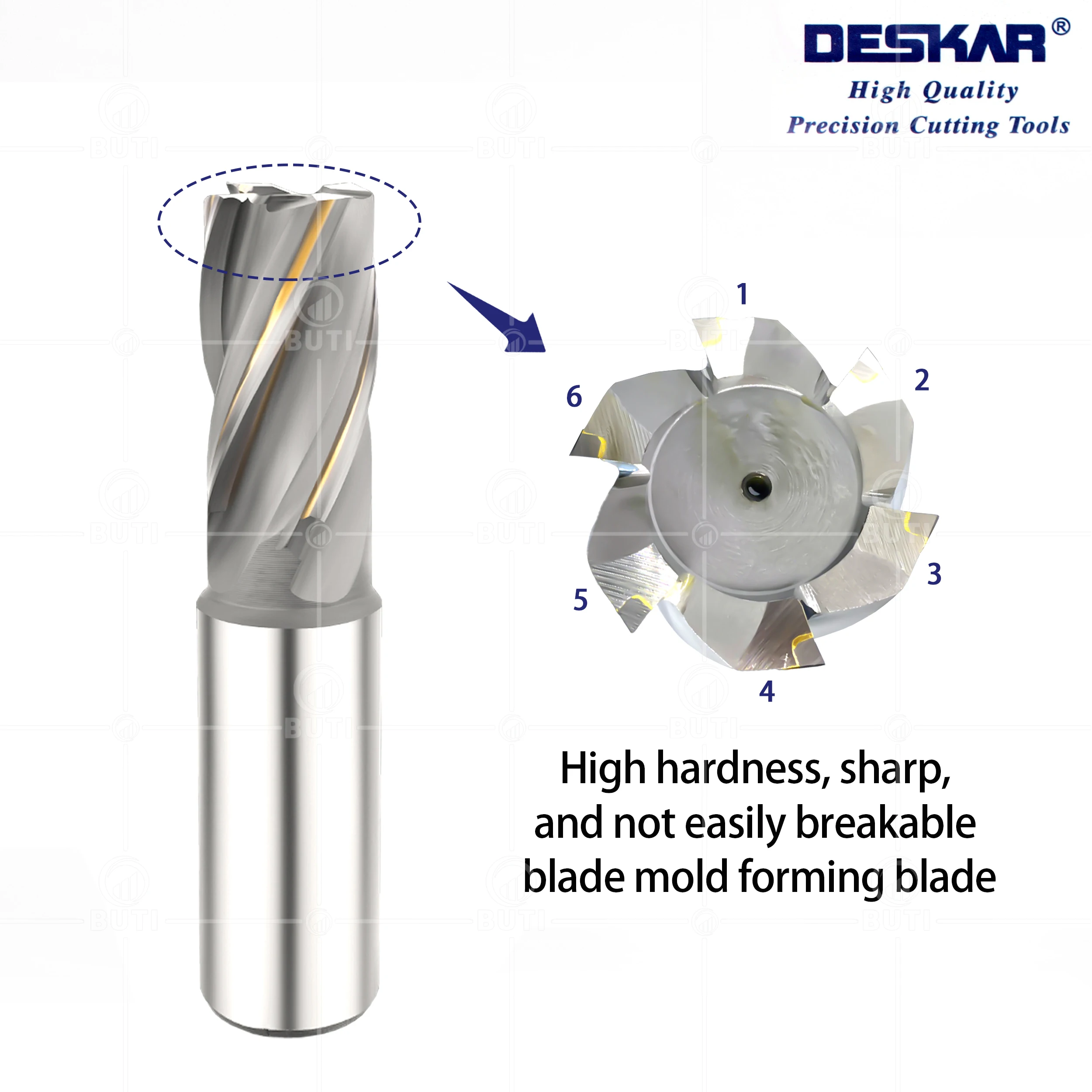 DESKAR 100% Original 50*53*130-F6-M32 BK10 CNC Lathe Tools Inlaid Alloy Straight Shank Spiral Milling Cutter Hard Alloy Material