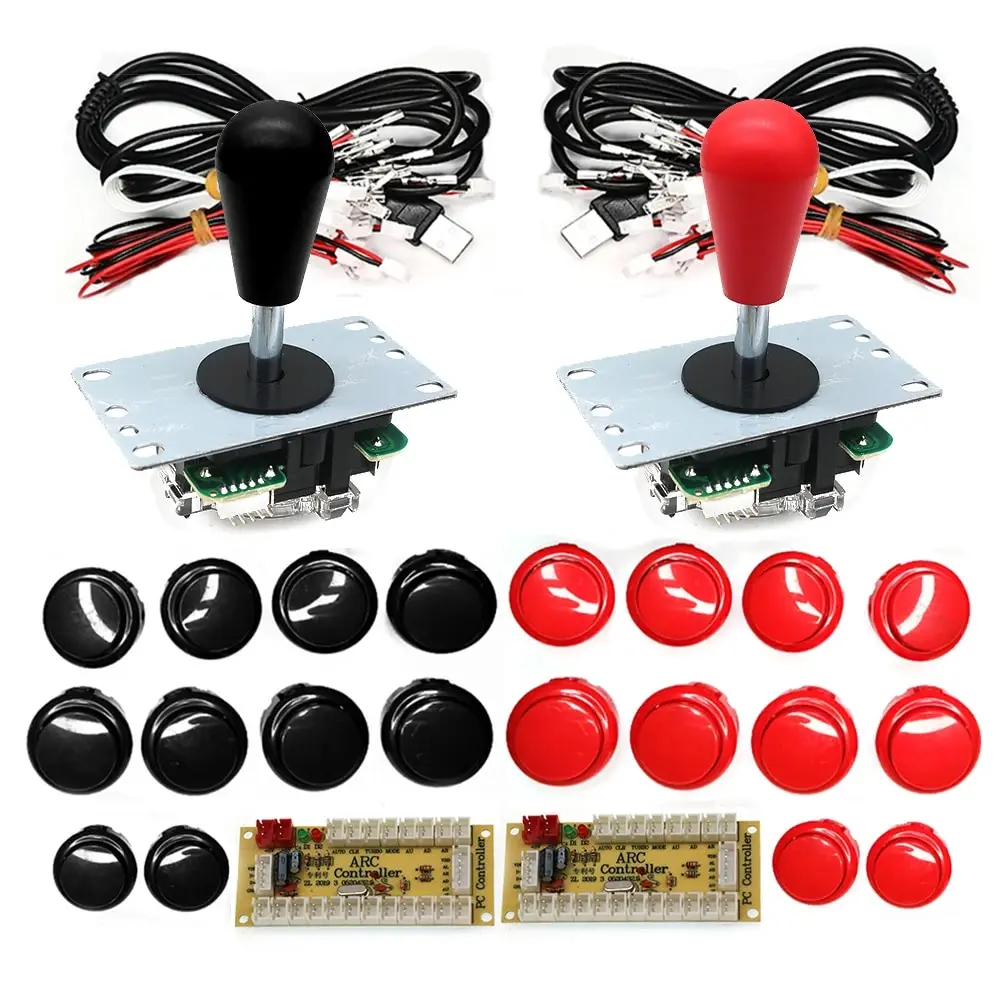 Copy SANWA Game Machine Arcade Console DIY Kit 8 Way Joystick Push Buttons For PC Raspberry Pi Zero Delay USB Board Controller