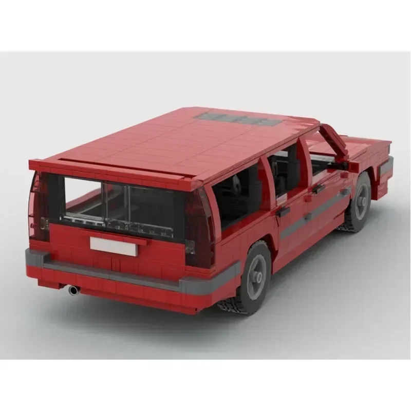 MOC-124037 Red New Station Wagon Assembly Brick Model • 1536 Parts Building Blocks Custom Toy Gift for Adults and Kids Birthday