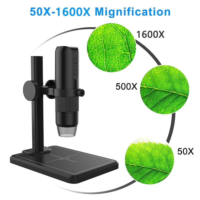 Microscope1600X digitale Wireless USB professionale con lente d\'ingrandimento per fotocamera elettronica WiFi a 8 LED per strumento di riparazione