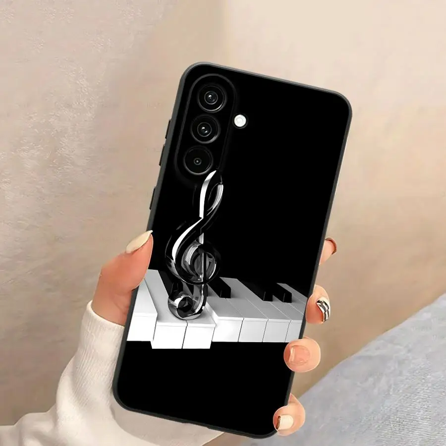 Minimal Metal Piano Clef Case for Samsung Galaxy A57 A53 A17 A52 A36 A37 A25 A16 A23 A05 A06 A73 A51 A15 A55 Phone Cover A70 A12