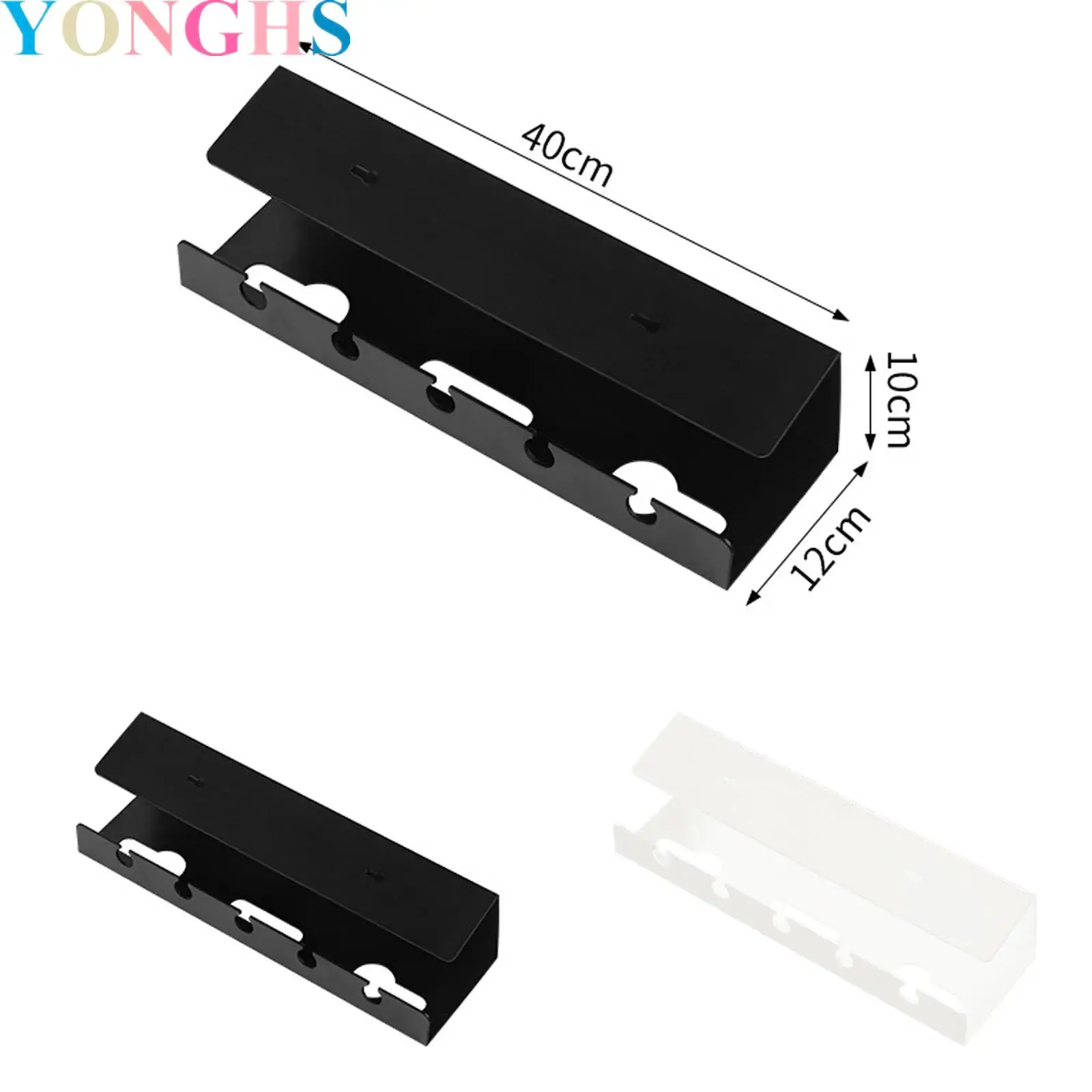 

40cm Self-adhesive Under-desk Cable Organizer Power Strip Holder Cable Management Tray for Office Home