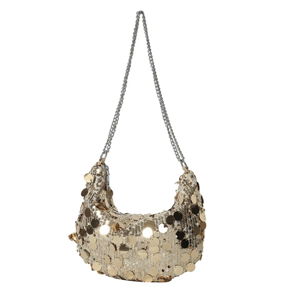

Creative Sequin Chain Single Shoulder Bag Reusable Large capacity Crossbody Bag Simple Versatile Tote Bags for Women