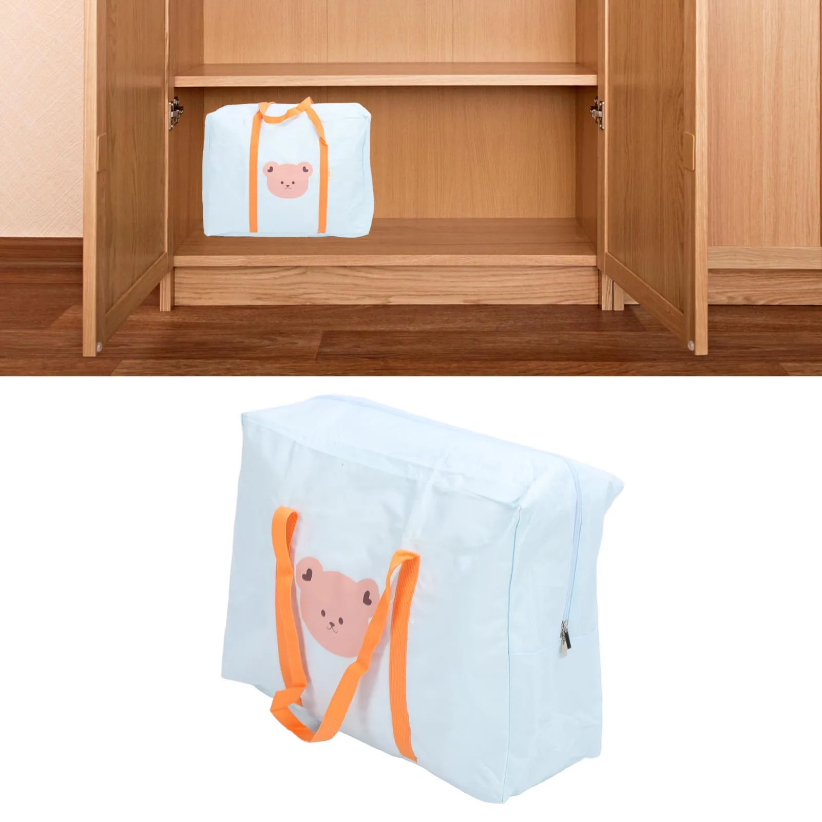 Zk40 Kinder kleidung Organizer Tasche wasserdicht staub dicht Organisation große Kapazität Kleidung Falt tasche Veranstalter blauen Bären