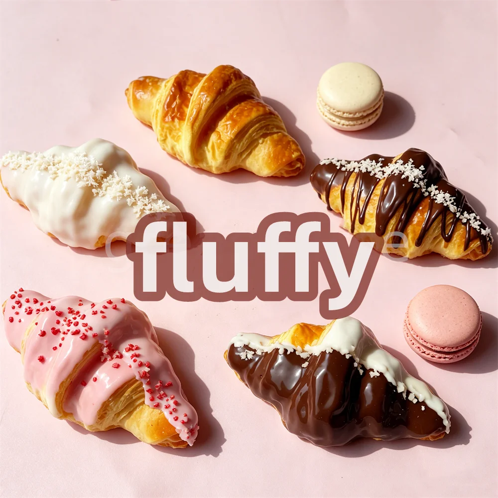 Jouet Squishy Croissant en PU à remontée lente, finition chocolat glacé et fraise, modèle de pain, objet décoratif attrayant pour boulangerie, souvenir, modèle artisanal au toucher doux et mignon