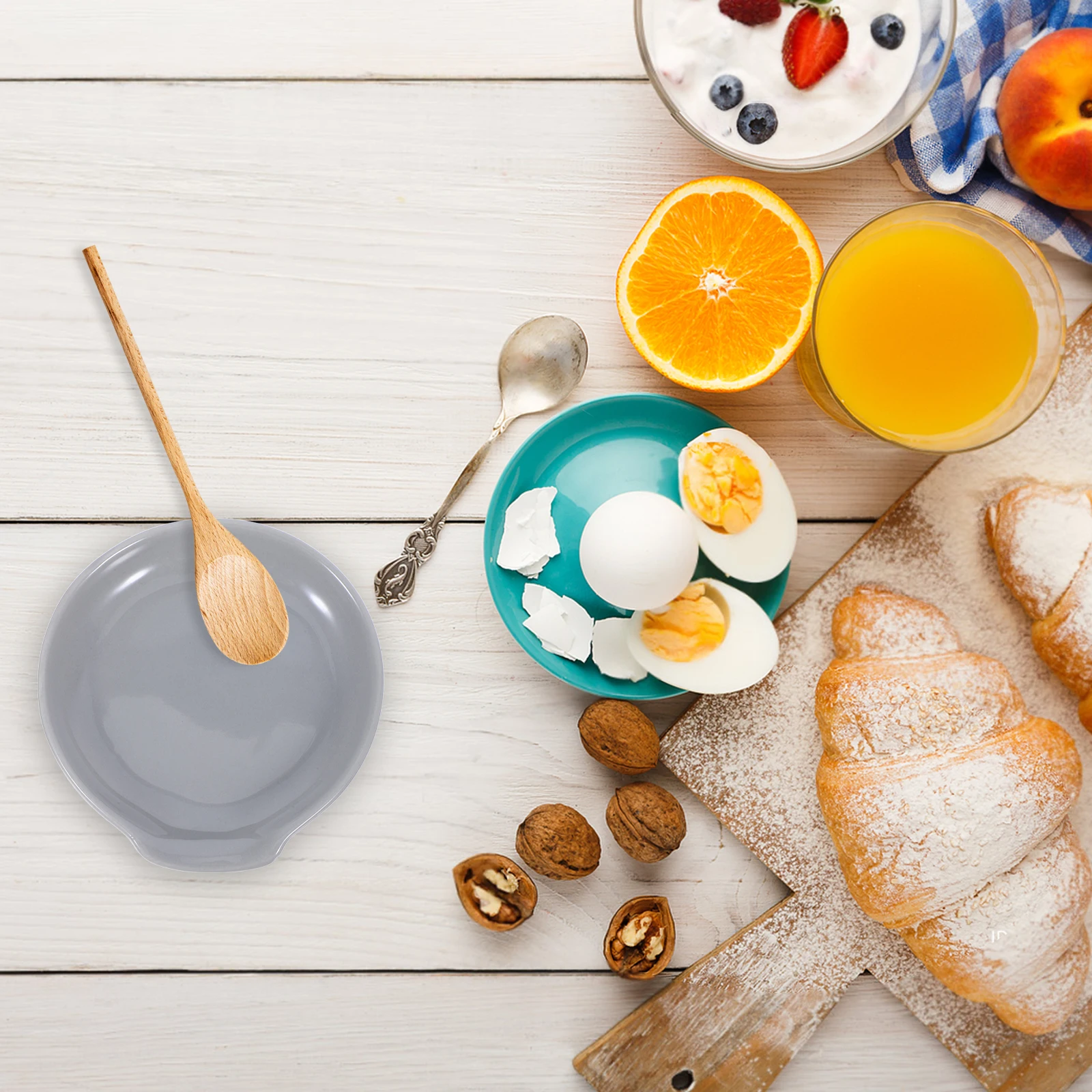 

Ceramic Utensil Holder Soup Spoon Stand Heat Resistant Ceramic Spoon Rest Kitchen Counter Cooking Utensil Holder