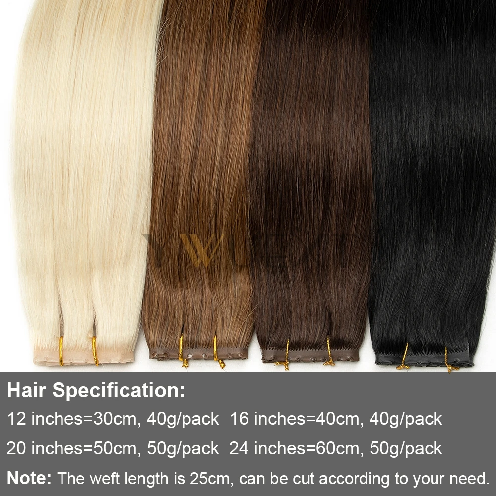 حقن مزدوج PU XO هول لحمة شعر بشري غير مرئي علامات تبويب مزدوجة 100% شعر بشري حقيقي مايكرو حلقة XO لحمة حزم الشعر 40 جرام-50 جرام #4