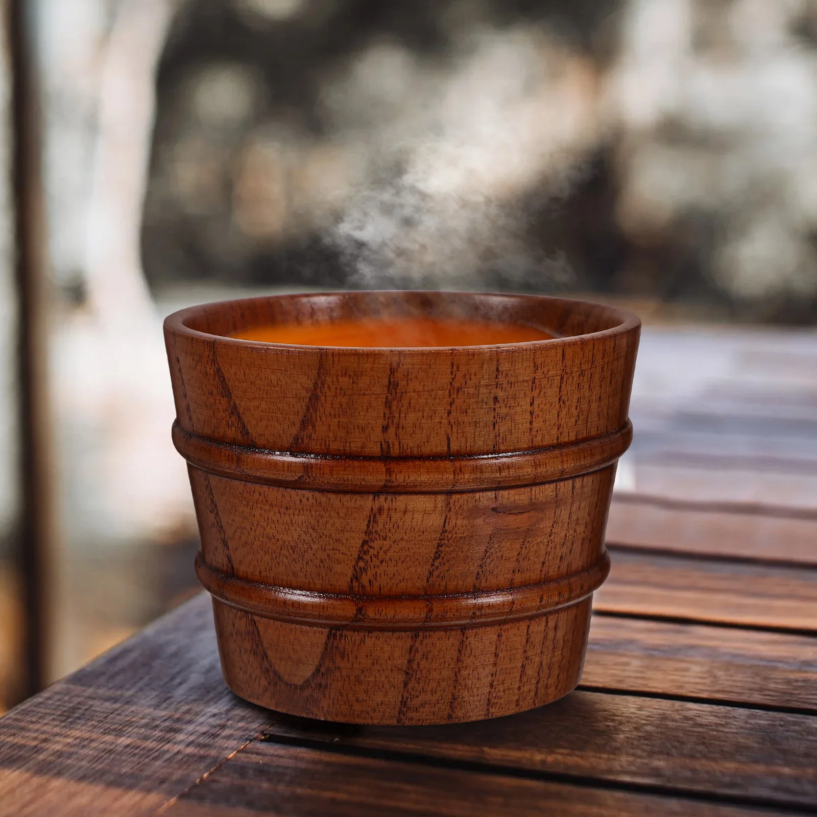 

210ml Wood Cup with Lid for Coffee Tea Beer Material Home Office Bar Wooden Cups Travel Mug Dark Brown