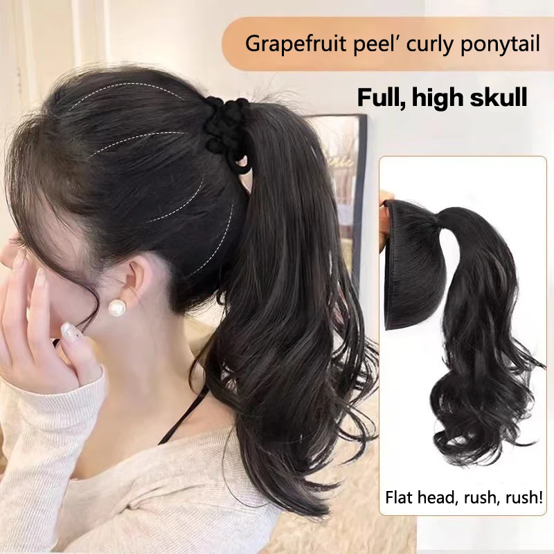 

Synthetic Hair Bun Ball Head Invisible Lifelike Curly Hair Wig Hair Bag Grapefruit Peel Lazy To Increase Hair Styling Tools