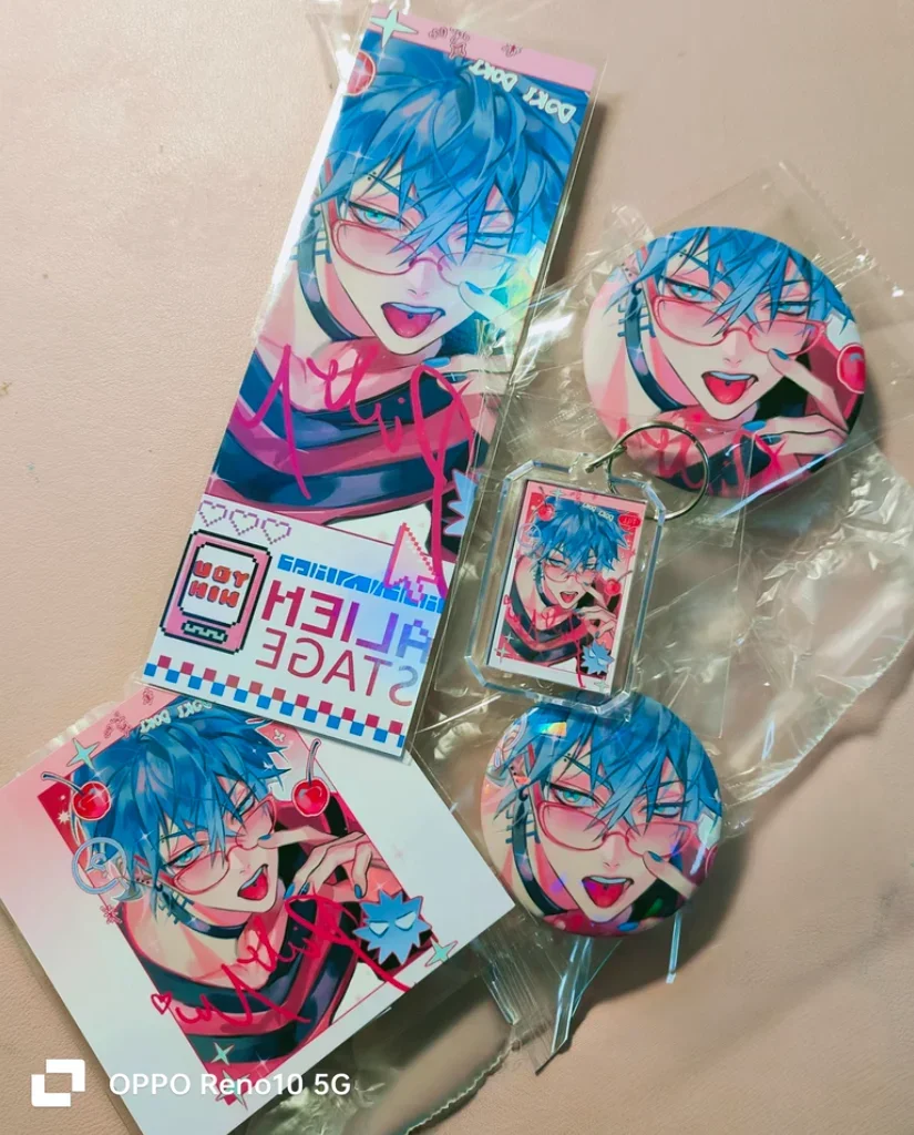 Anime Alien Stage Till Cosplay Cartoon Badge Laser Ticket Keychain Accessory Postcard Ornament Pendant Emblem Mascot Fans Gift