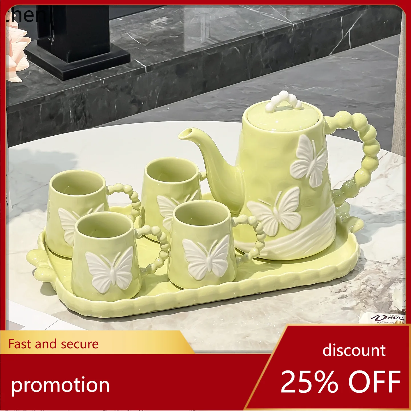 

Zml ceramic tea set - perfect for home brewing: teapot, cups, ideal for living room, housewarming, wedding, or newlywed gifts