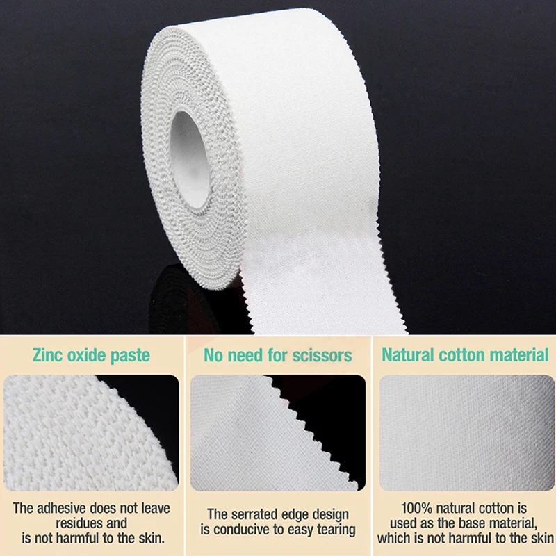 1Roll Sports Bandage White Protective Cotton Fixation Tape Tooth Edge Cotton White Patch Tape Sport Equipment