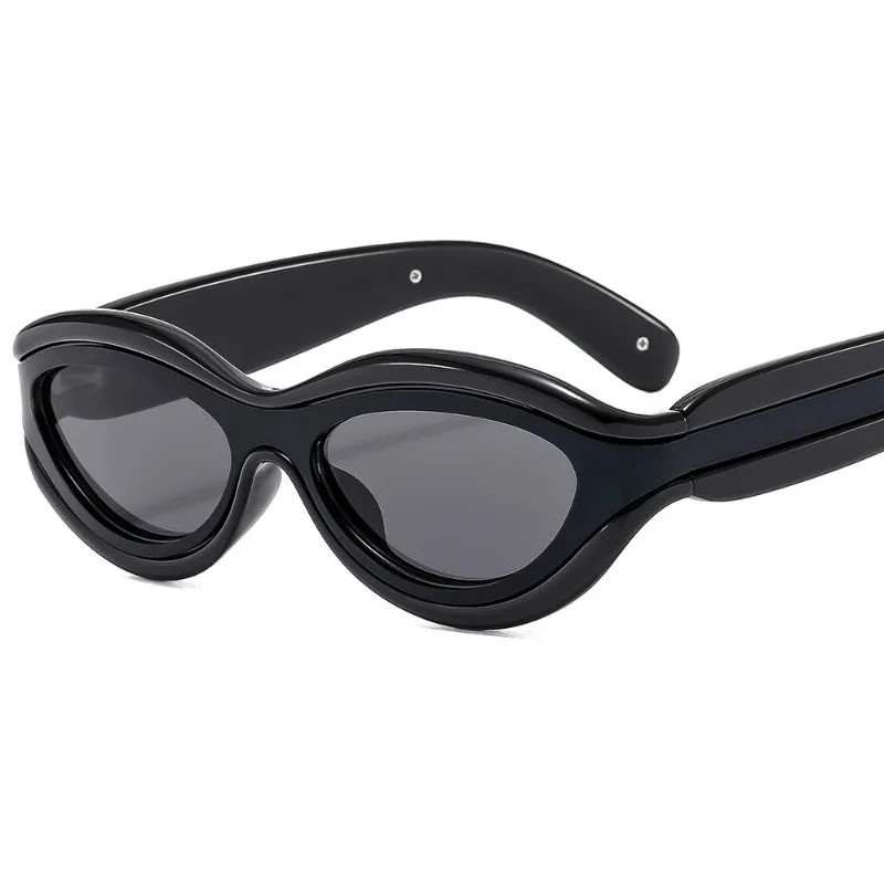 New Fashion Oval Cat Eye Sunglasses Women Men Leopard Black Frame PC Lens Vintage Brand Design Casual Sun Protect UV400 Glasses
