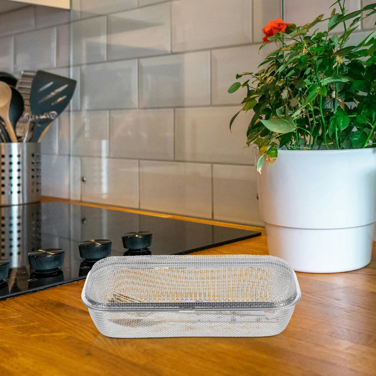 

1pcs 304 Stainless Steel Dishwasher Cutlery Basket Fine Mesh Utensil Organizer For Home Restaurant Use Silverware Basket