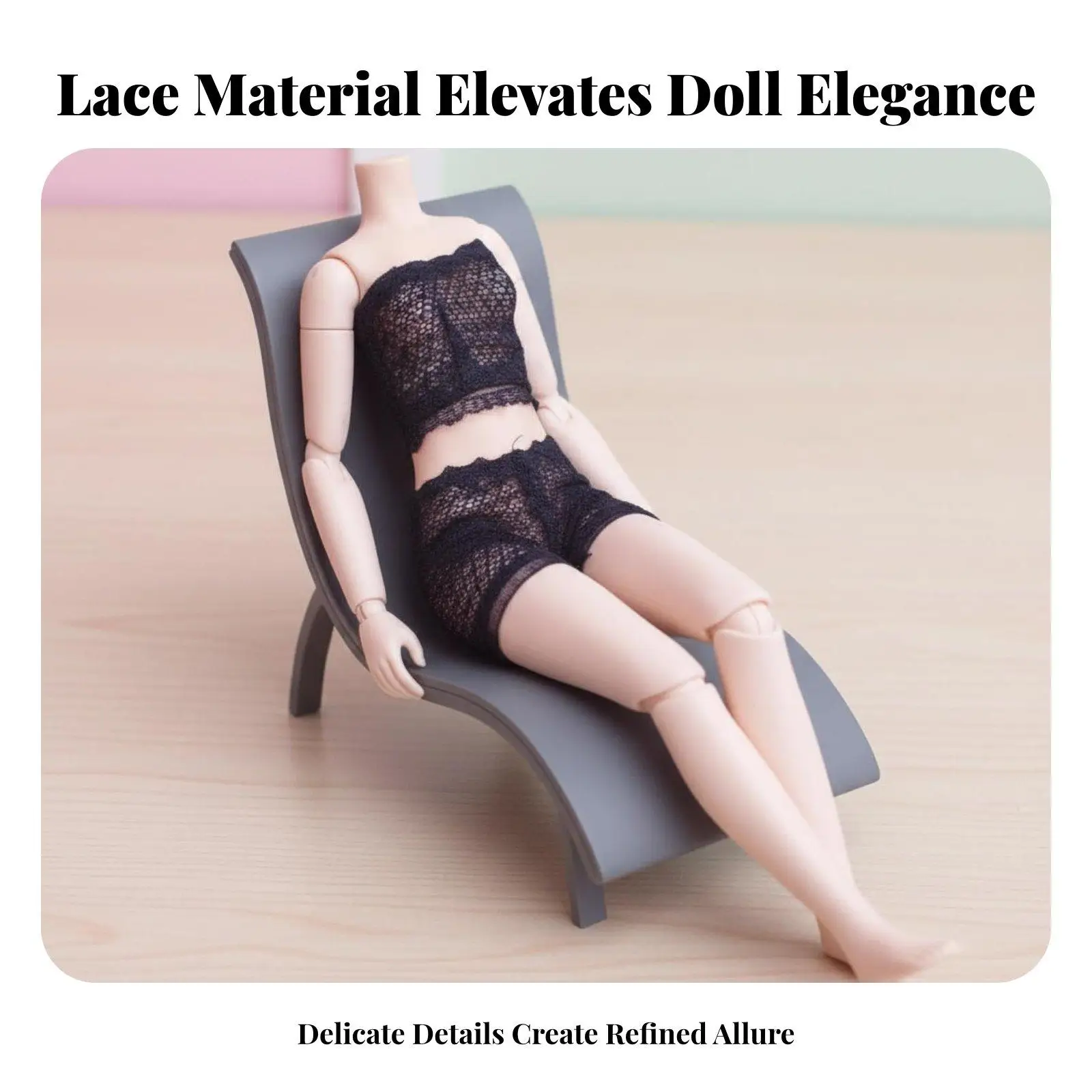 1/6 Scale Doll Lingerie Set Nightwear Design Lace Doll Set Soft Textile Underwear for Hobbyists