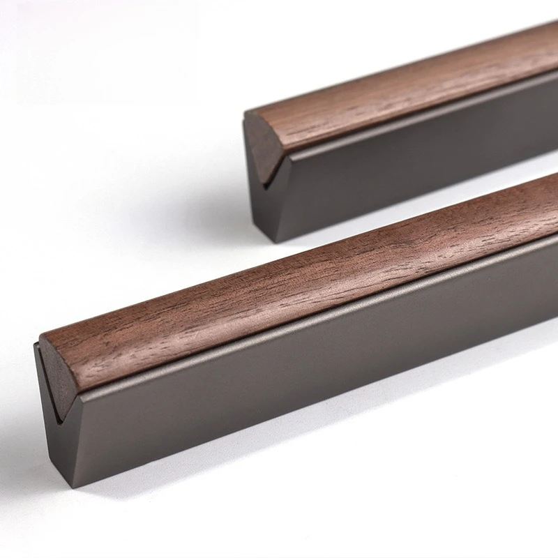 Luxury Wooden Cabinet Handle Minimalist One Line Design Drawer Pulls Furniture Hardware