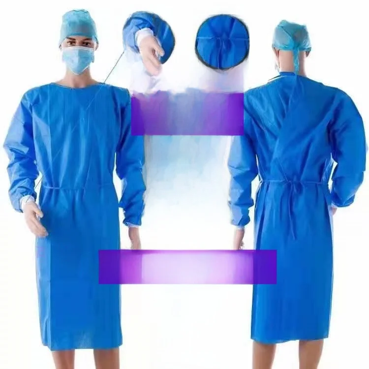 Disposable Surgical Gown Thickened Protective Suit Dustproof Visiting Coat Experiment Workwear Long Sleeve Waterproof Garment