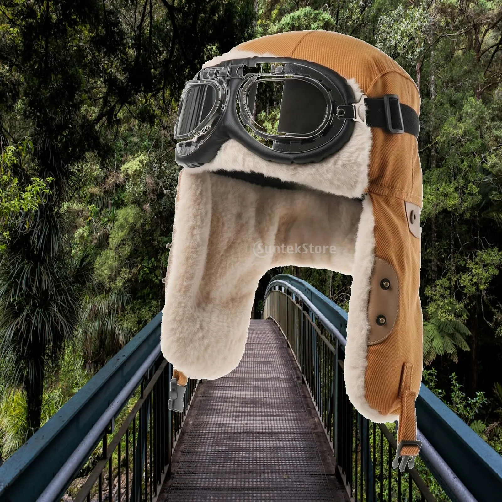Adult Winter Aviator Hat Wind-Resistant Aviator Hat with Goggles One Size Fits Most Soft for Adults, Skiing, Hiking