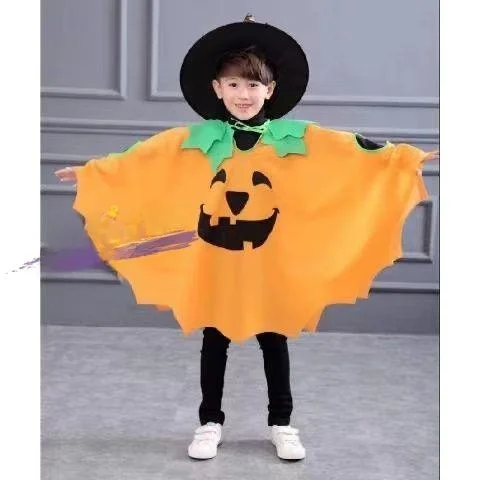 Halloween Pompoenkostuum Heksengewaad Kinderprestatie Outfit Kinderkamer Maskerade Par Bloemen Geheugen Zacht materiaal