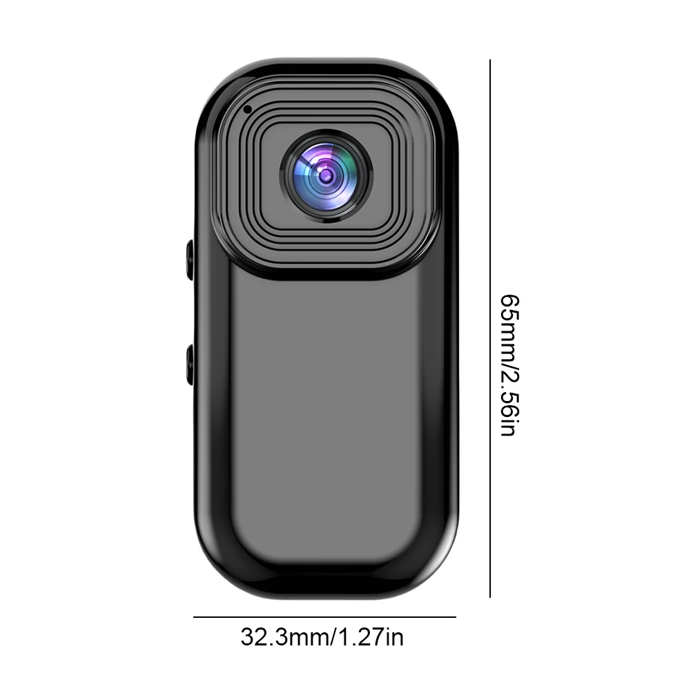 كاميرا صغيرة HD 1080P مع مشبك خلفي للشاشة كاميرا يمكن حملها بالجسم تسجيل دائري مسجل ركوب الدراجات المحمول بزاوية واسعة 140 درجة