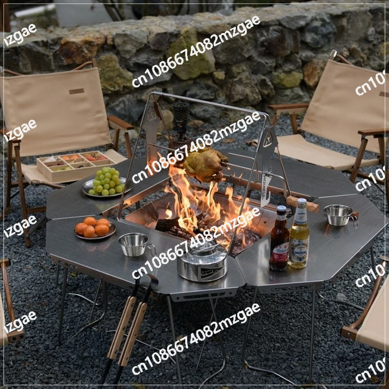 

BBQ Campfire Table Camping Splicing Combination Multi-functional Stainless Steel Table Outdoor Recreation